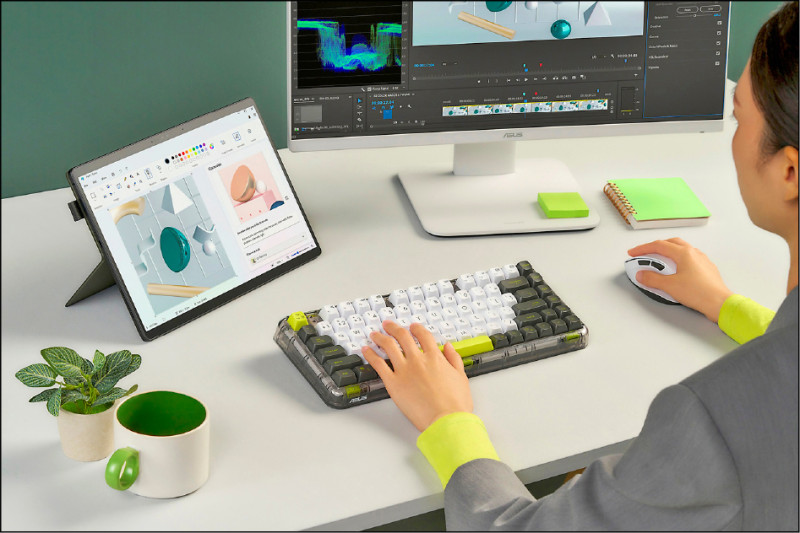 華碩Jelly75無線機械式鍵盤KD201具備熱插拔鍵軸設計，可依個人偏好更換機械鍵軸，售價3,090元。