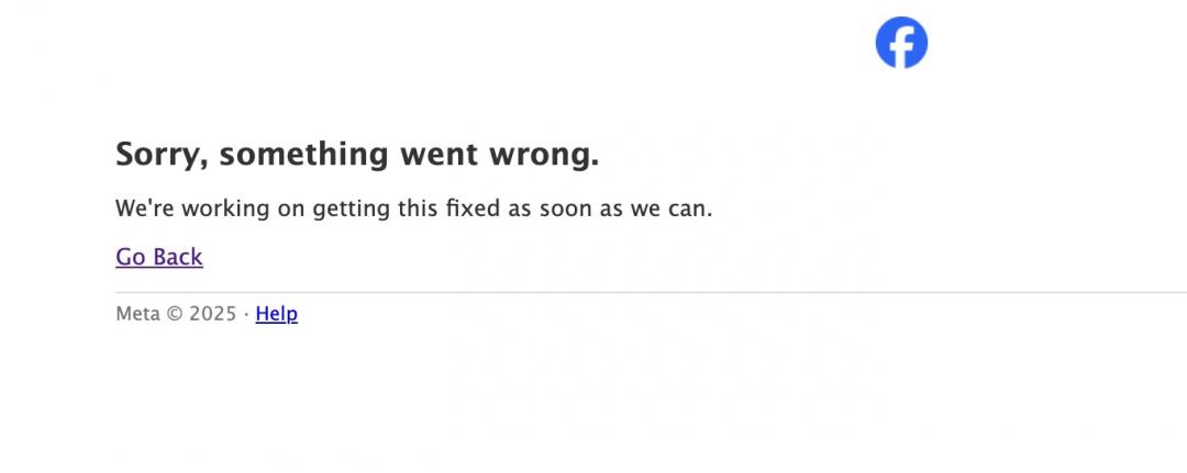 臉書網頁版登入狂跳錯誤訊息，官方尚未出面說明。（圖／翻攝臉書）