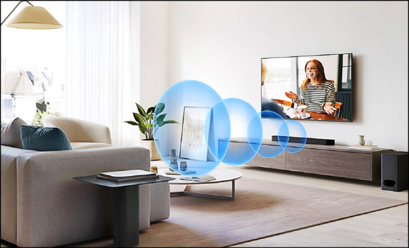 BRAVIA Theater Bar 6搭配指定的BRAVIA顯示器，可啟動支援AI聲源技術分析「Voice Zoom 3」智慧功能，即時調整人聲音量，不錯過任何精采對白。