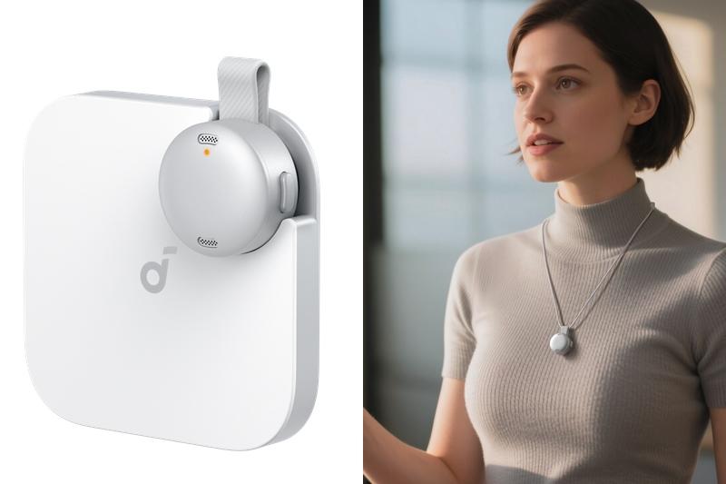 soundcore Work AI錄音器採鈕釦式造型，外型小巧，可直接佩戴在身上，整合ChatGPT與內建超過25種彙整模板，支援翻譯、多位發言者辨識等功能，5,490元。