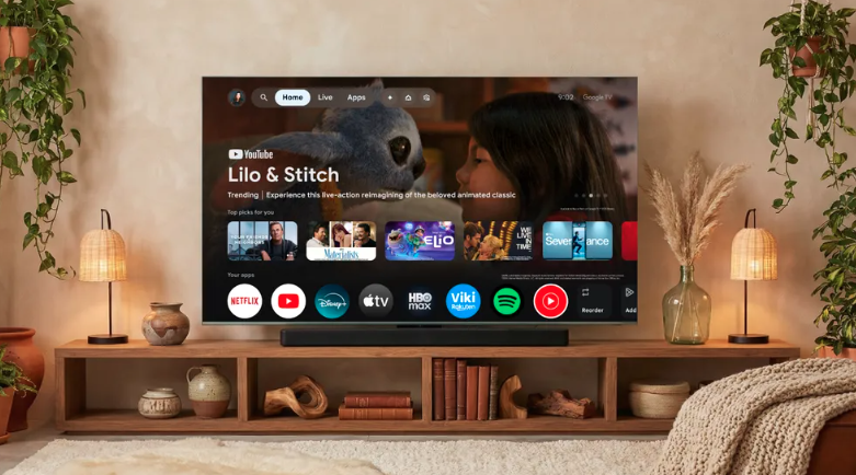 Google TV是目前支援性最佳的電視系統，適用最多串流影音平台、設備，甚至近年也結合Gemini助理，無需額外再安裝電視盒。（翻攝自Google部落格）
