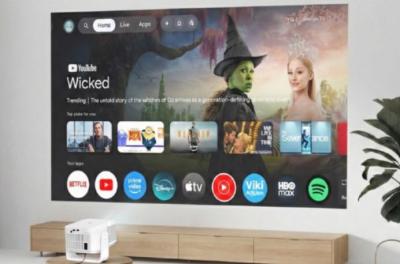 OVO新款雲台投影機播放隨心所欲 Warpple LA8主打短焦投影技術 1,200 ANSI流明不關燈也能看