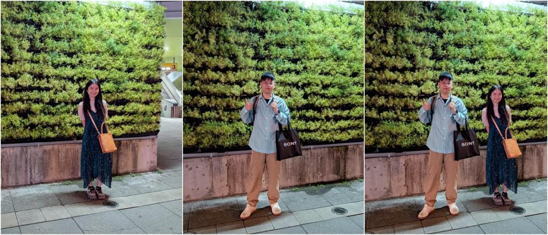 透過「一起拍」功能拍攝首張照片時，系統會以AR殘影的方式保留被攝者，讓第二名拍攝者即時指導站位，確保人物彼此不會遮擋。拍攝完成後，共會獲得三張照片，分別為完整大合照，以及按下兩次快門所拍下的獨照。