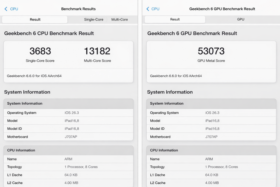 效能跑分逼近iPad Pro M5。（記者吳佩樺攝）