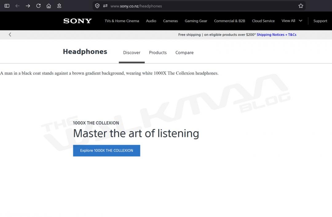 Sony官網意外透露「1000X The ColleXion」新款耳機。（圖／翻攝網路）