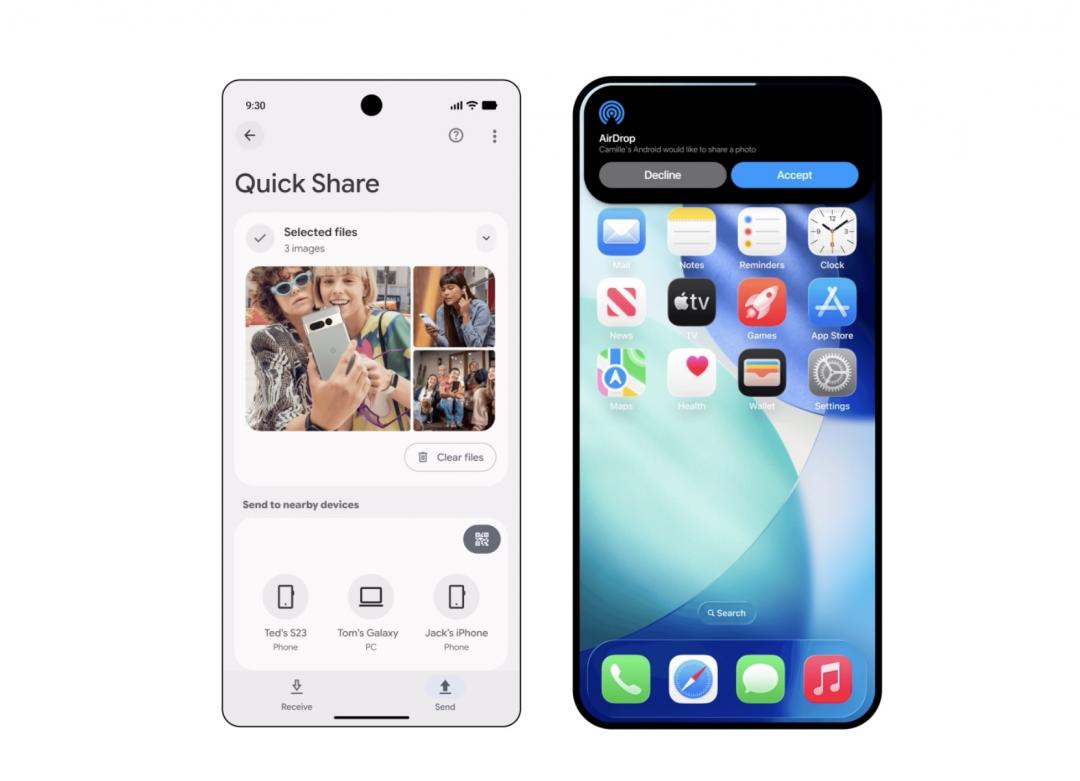 更多Android手機支援與iPhone互傳檔案。（圖／Google）