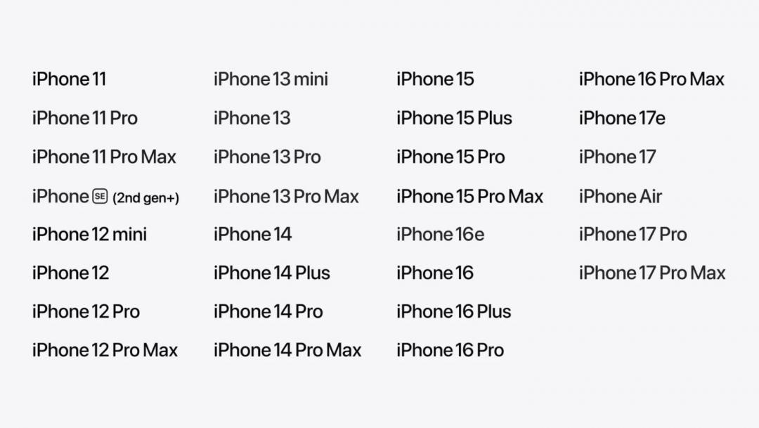 iOS 27支援名單。（圖／翻攝WWDC）