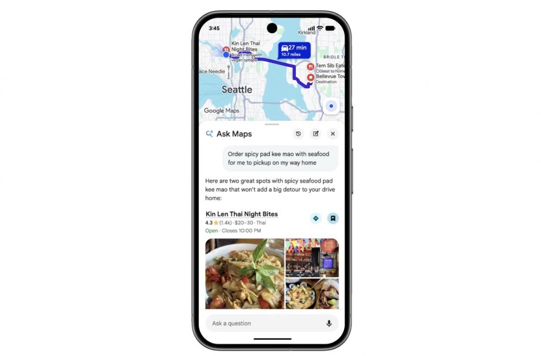Ask Maps引入代理式AI,可直接帮你订餐、找饭店。 (图/Google)