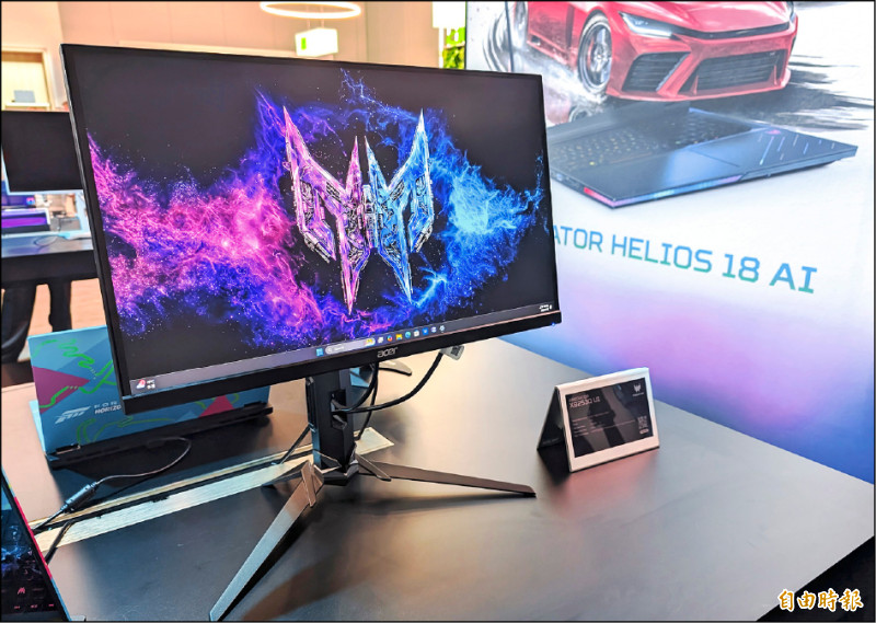 Predator XB253Q U1電競螢幕在FHD解析度下，支援1,000Hz螢幕刷新率。
（記者吳佩樺攝）