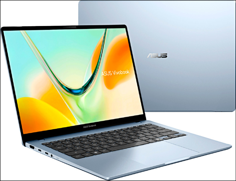 Vivobook S14、S16 Snapdragon版本,續航力長達30小時,42,999元起。圖為率性藍新色。