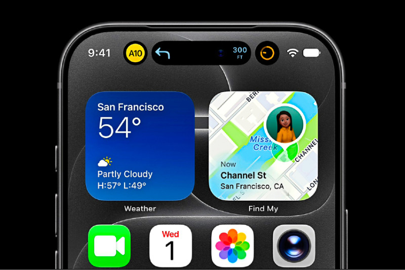 iPhone 18 Pro系列升級版的動態島，最多可同時顯示3項「即時動態」，一眼掌握更多資訊。
