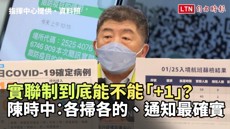 實聯制到底能不能「+1」? 陳時中︰各掃各的、通知最確實 實聯制到底能不能「+1」? 陳時中︰各掃各的、通知最確實