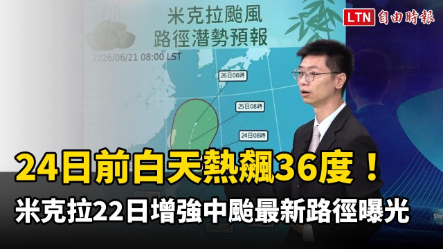 週三前白天熱飆36度! 米克拉明增強中颱「最新路徑曝光」 週三前白天熱飆36度! 米克拉明增強中颱「最新路徑曝光」