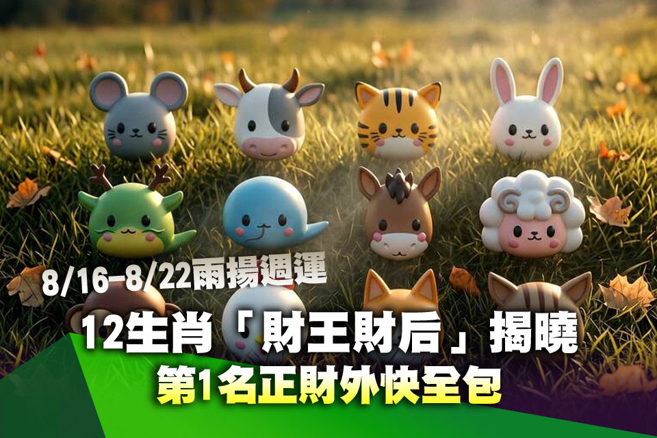 【8/16-8/22雨揚週運】12生肖「財王財后」揭曉！第1名正財外快全包