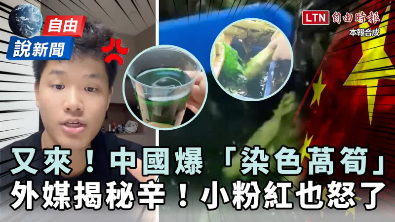 自由說新聞》小粉紅也看不下去!中國部落客怒揭甘肅「染色」毒蔬菜 自由說新聞》小粉紅也看不下去!中國部落客怒揭甘肅「染色」毒蔬菜