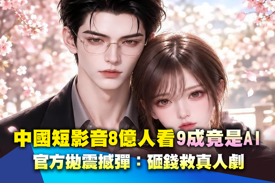 中國短影音8億人看「9成竟是AI」 官方拋震撼彈：砸錢救真人劇