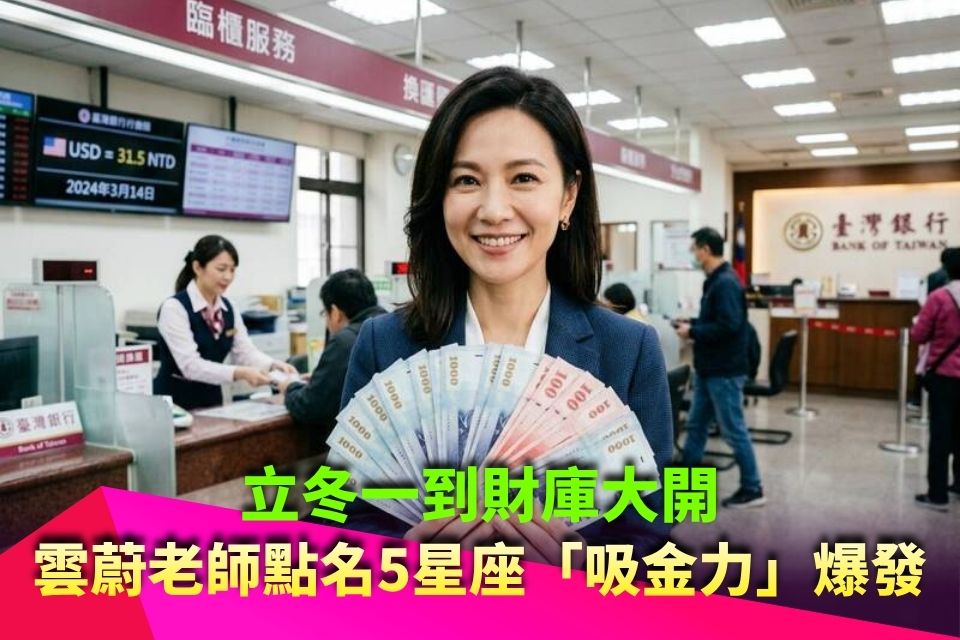 立冬一到財庫大開 雲蔚老師點名5星座「吸金力」爆發