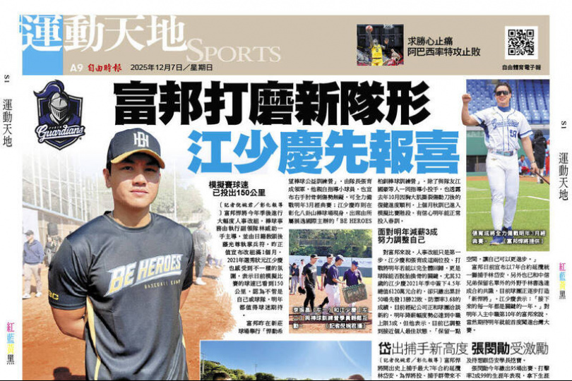 富邦打磨新隊形 江少慶先報喜