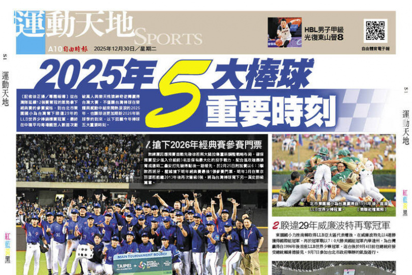 2025年5大棒球重要時刻