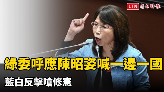 綠委「呼應」陳昭姿高喊一邊一國 藍白反擊嗆修憲 綠委「呼應」陳昭姿高喊一邊一國 藍白反擊嗆修憲