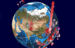 全球地震頻率3D圖「台灣突破天際線」