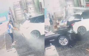 BMW暴衝洗車場 19歲女員工遭撞飛