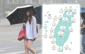週六中部以北防大雨 週日南部戒備 週六中部以北防大雨 週日南部戒備
