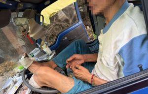 慘！彰化男腿截肢吃睡都在貨車上 靠善心人供食