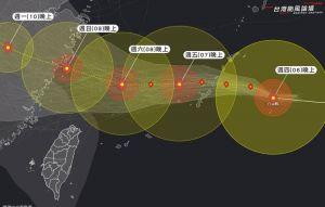 白海豚暴風圈籠罩北北基機率曝 週末防強風大雨