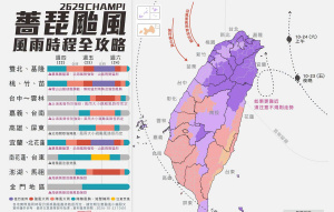 大型颱風薔琵逼近 風雨時程一次看