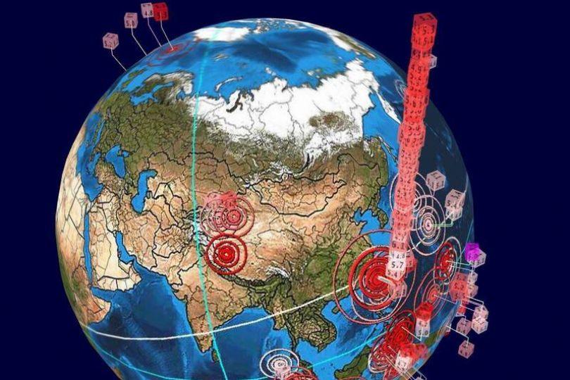 全球地震頻率3D圖「台灣突破天際線」