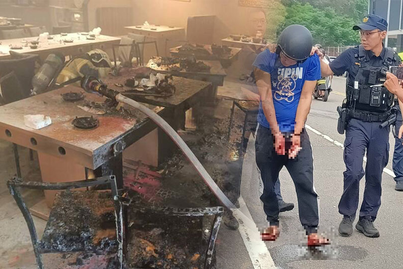 台南火鍋店遭潑漆引火災2傷 嫌犯也受傷被逮