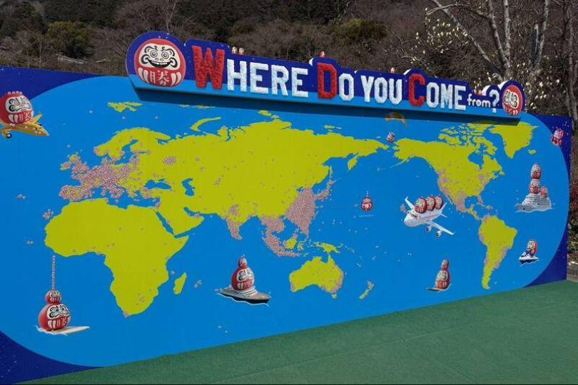 勝尾寺足跡圖超狂!台灣被貼到變3D  還反攻大陸