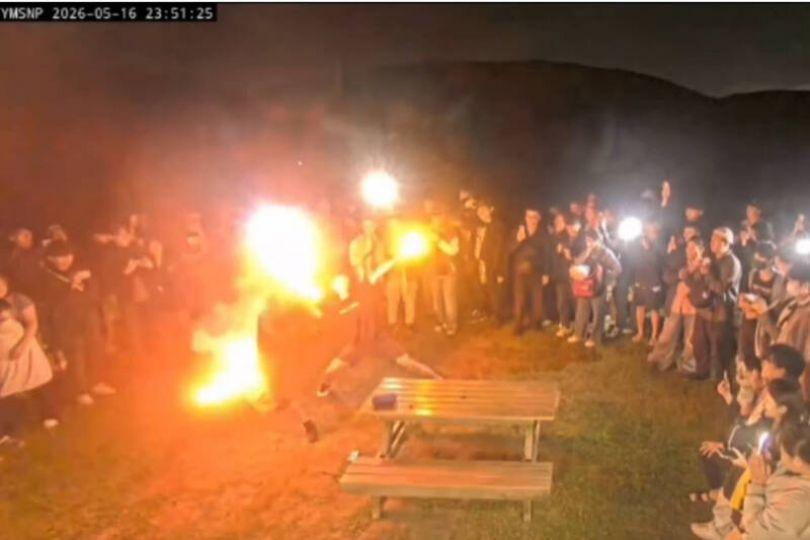 陽明山國家公園內玩火？ 擎天崗深夜橘光亂舞真相曝光
