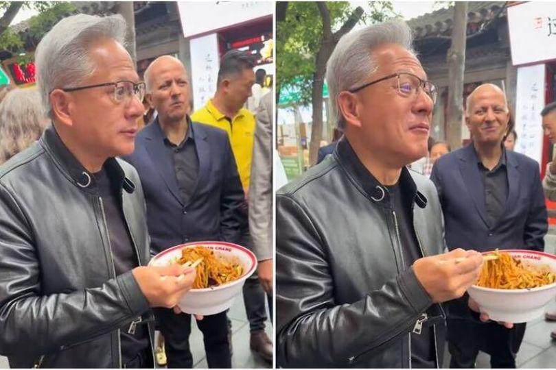 黃仁勳北京吃炸醬麵被拆台!秒飆台語毋免供啊