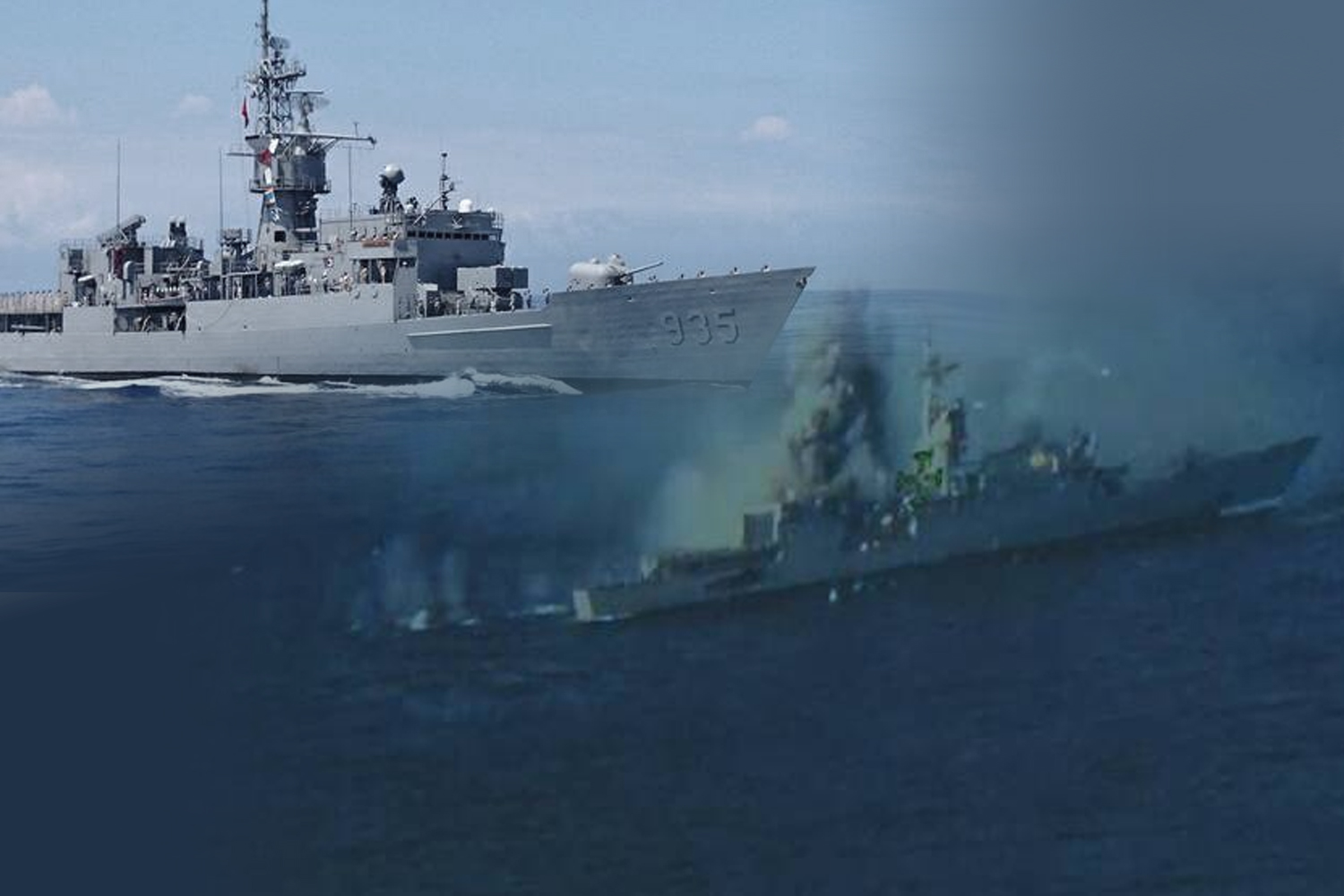蘭陽艦最後身影 身中多彈爆火光煙塵