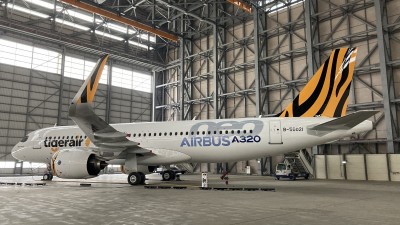 台虎首架A320neo新機亮相  飛機戴墨鏡添時尚帥氣