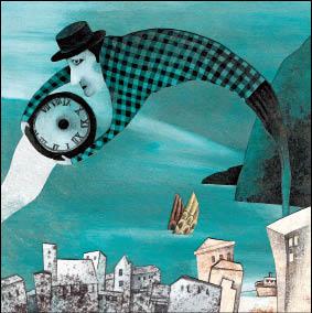 故事場景皆為異國城市，此乃吳孟芸為「波哥大」所畫之作。（吳孟芸／提供）