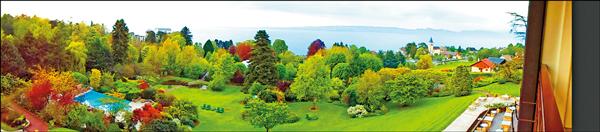 厄爾米塔奇酒店客房陽台坐擁湖泊美景。