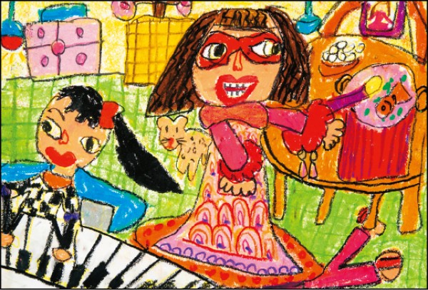 幼兒組優選：楊涵鈞 作品名稱：我與媽咪