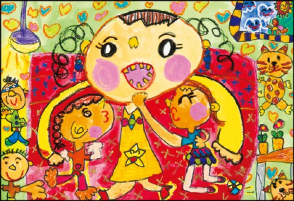 幼兒組優選：張恩貝 作品名稱：我最喜歡媽咪的擁抱了