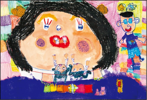 幼兒組首獎：周彤恩 作品名稱：我愛媽咪