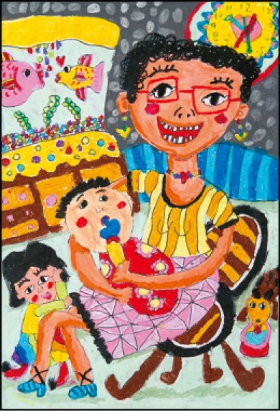 中年級組首獎：李珏臨 作品名稱：我愛媽媽