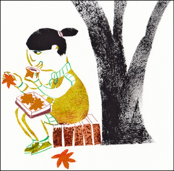 日本人會形容小孩紅咚咚的小手像楓葉一樣，讓我在吃季節性點心的楓葉饅頭，心裡都會有奇怪的感覺；楓葉饅頭的紅豆餡與外皮的顏色搭配，非常有紅葉季節的色彩。