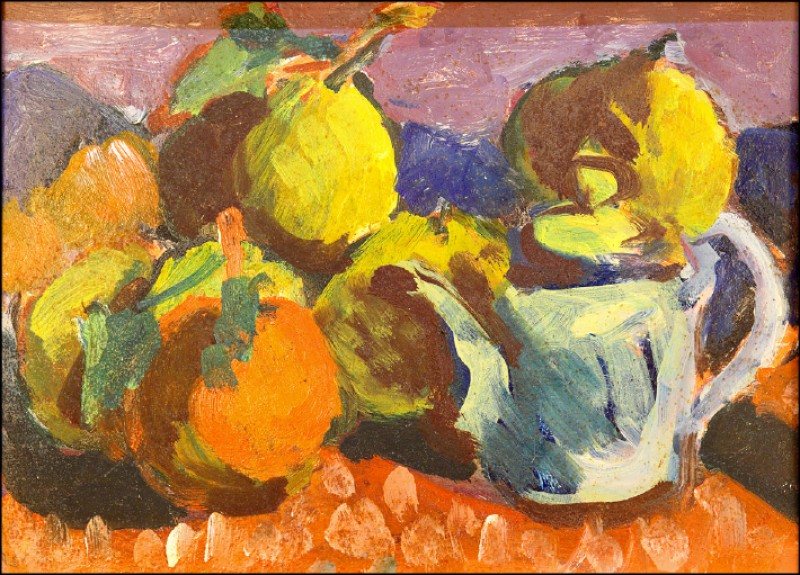 鹽月桃甫〈日向夏〉，油彩，約1946至1954年。（順益博物館／提供）