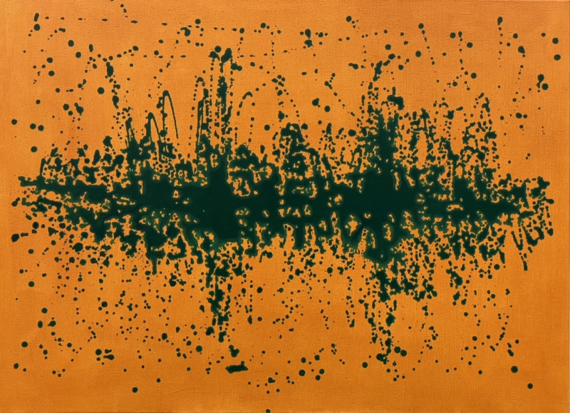 〈凝聚與擴散2〉，100x72.5cm，2021，壓克力顏料、麻布。（王富娘提供）