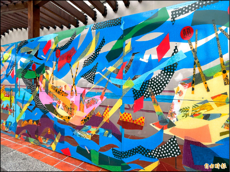 吳芊頤創作《窗景詩鹿仔港》。（記者凃盈如攝）