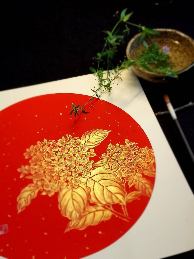 與 花 對畫水墨花卉畫家山樂個展週六登場 自由藝文網