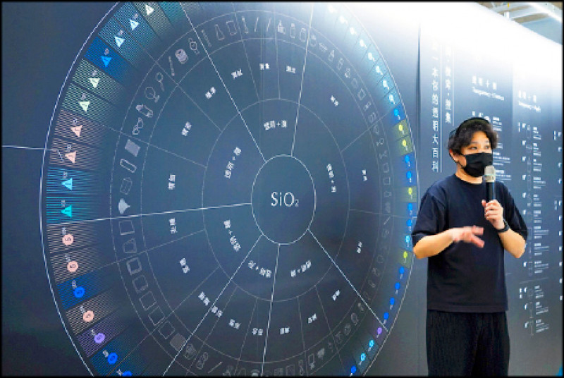 總策畫吳孝儒講解，此為透明大百科最重要的圖表，如同玻璃產業的「風味輪」，以玻璃6大物理特性所整理而成的索引。