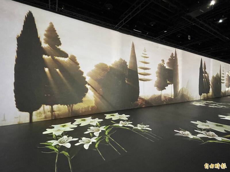 「走進大師的腦內：李奧納多·達文西-光影體驗展」。（記者凃盈如攝）